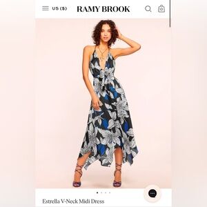 Ramy Brook Estrella V-neck Midi Dress Size M